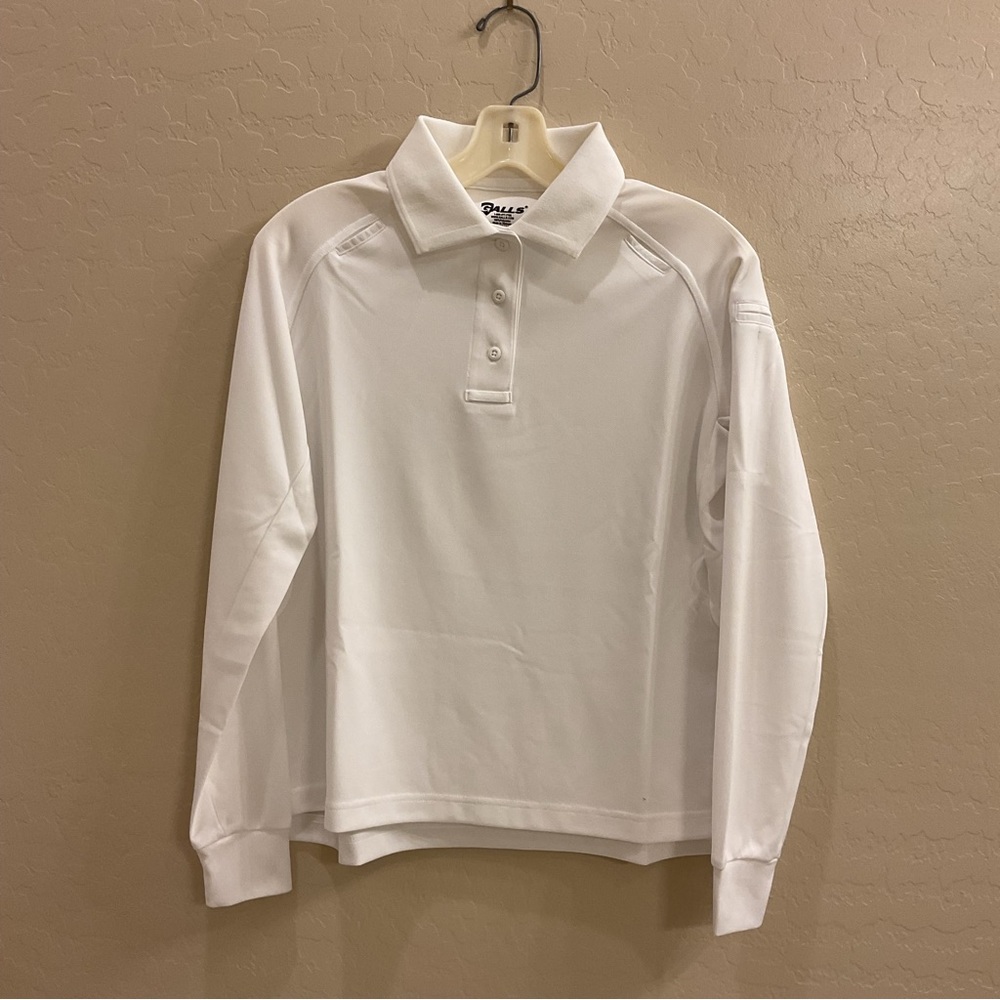 Galls Womens long sleeve white polo / duty shirt